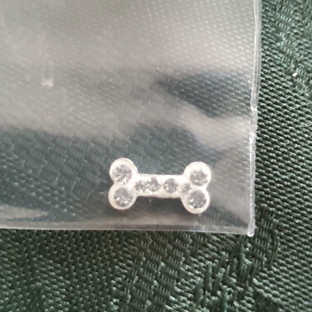 Origami owl rhinestone dog bone charm